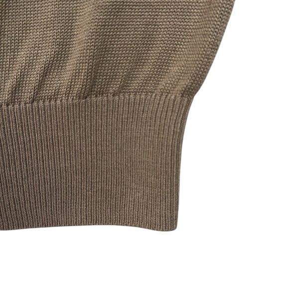 Pronto Uomo Silk/Cotton Sweater Taupe Long Sleeve Lightweight Mock Neck Medium - Picture 8 of 10